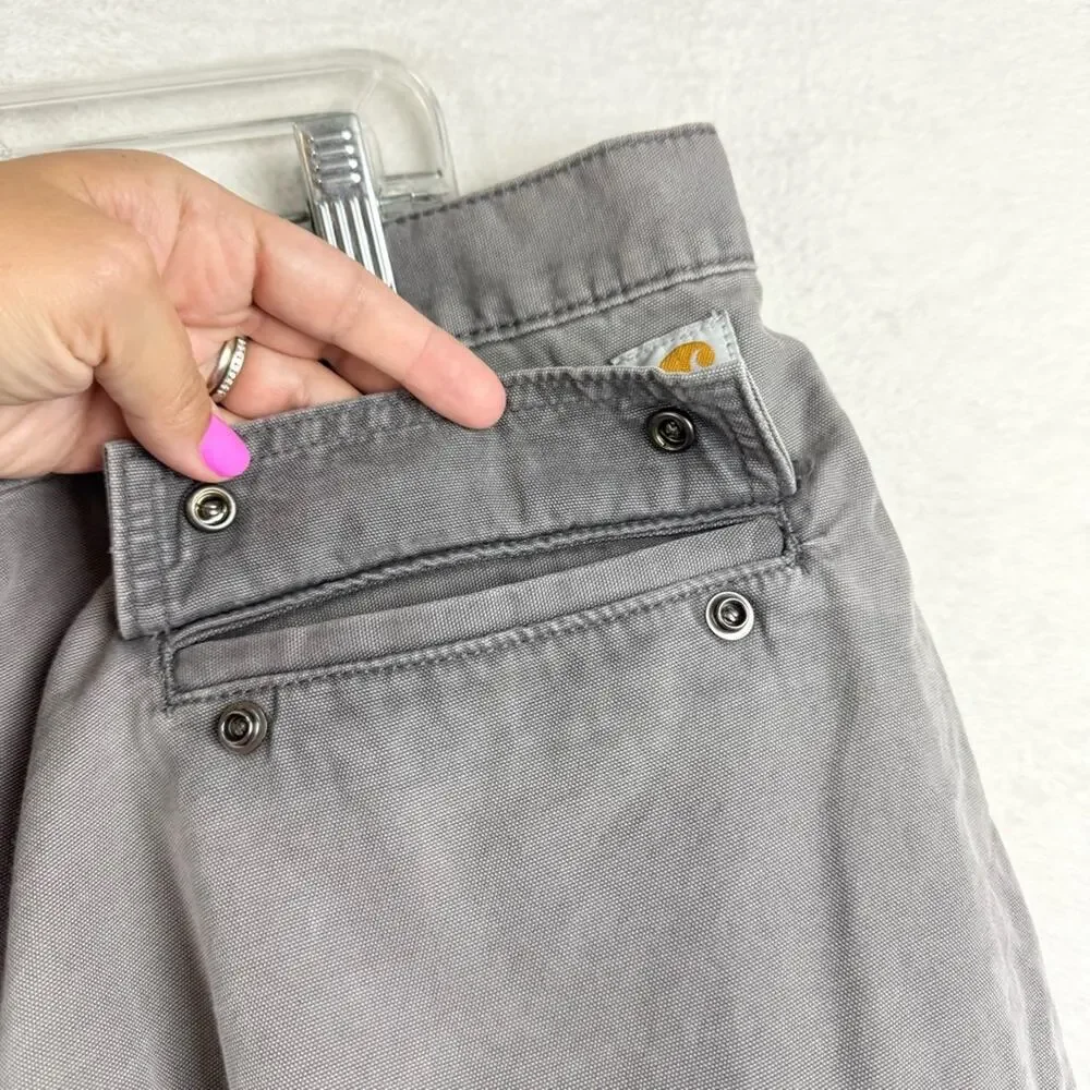 Carhartt Men's Rugged Flex Relaxed Fit Canvas Cargo‎ Work Short Grey Size 42